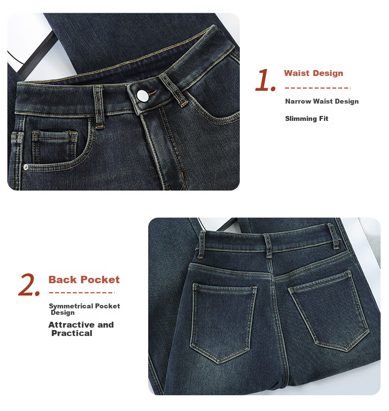 Langsha Women's Straight Leg Jeans 2026 Spring Autumn Loose High Waist Slim Wide Leg Trousers 19