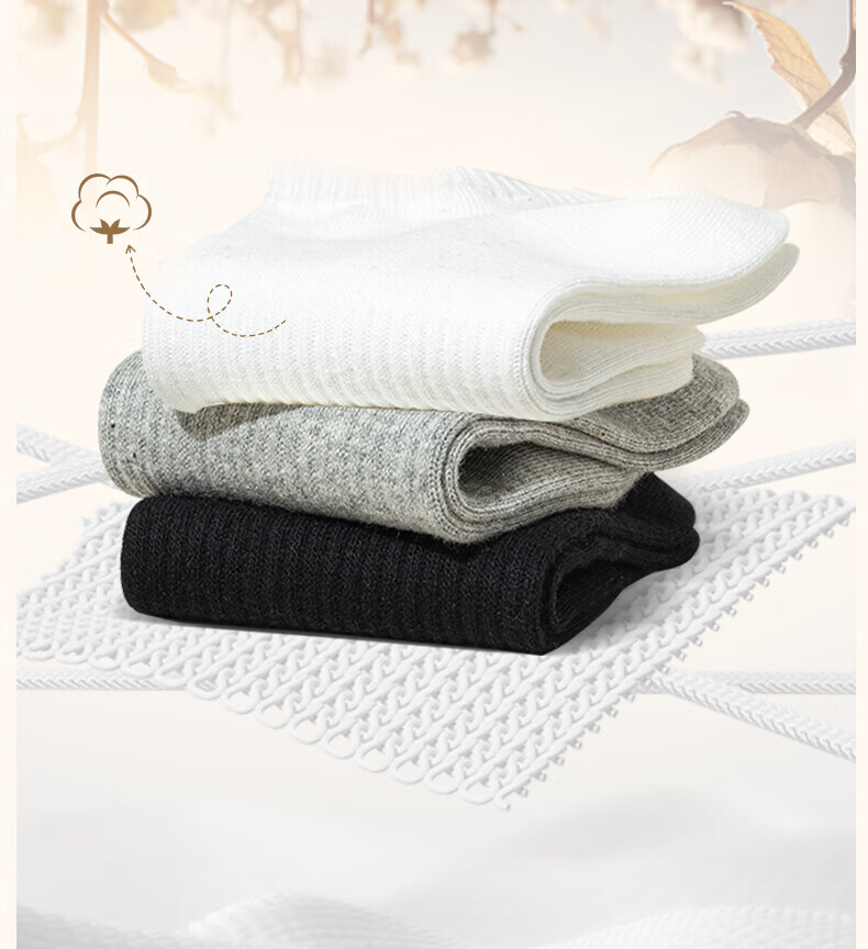 LI-NING Unisex Sports Socks (3 Pairs) Cotton Breathable Antibacterial Sweat-Absorbing Running Socks for All Seasons 5