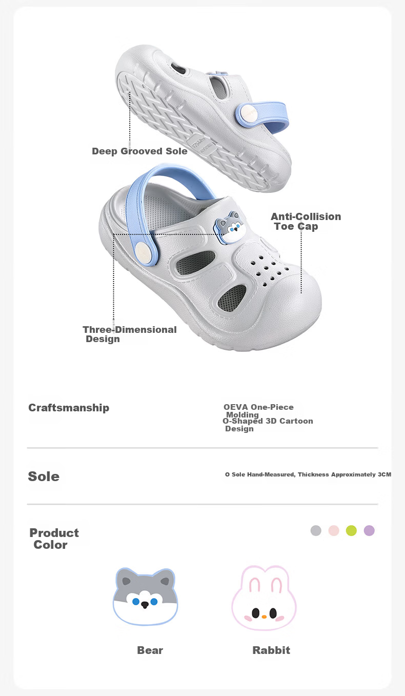 Balabala Kids Holey Slippers Girls Summer Baby Soft Sole Indoor Bathroom Shower Sandals Boys Beach Shoes Toddler 2