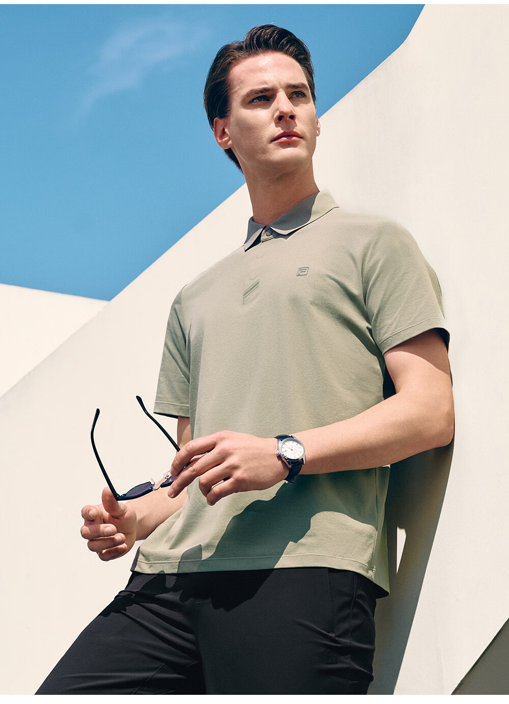FILA Official Wang Yang Men's Knitted Short Sleeve Polo Shirt 2026 Summer Moisture-Wicking Quick-Dry Comfortable Top 14