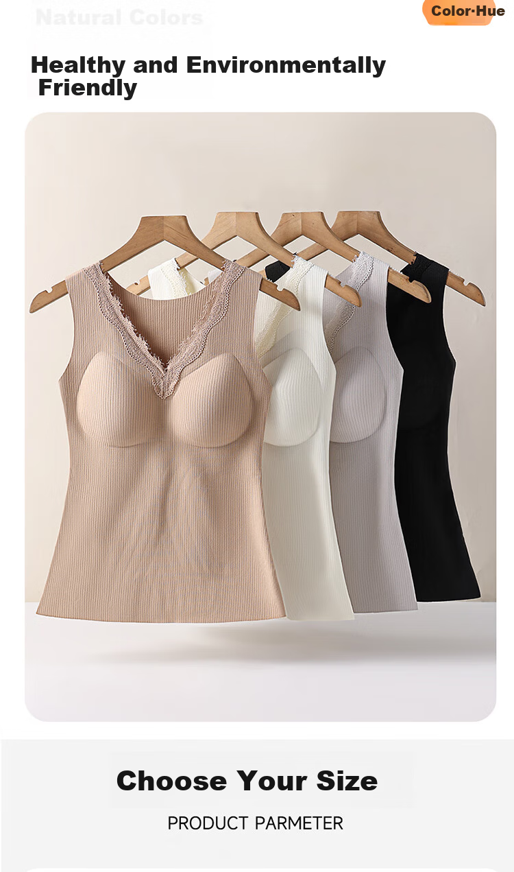 GUJIN Women's Cashmere Silk Thermal Vest 2025 New Thickened Fleece Lined German Velvet Bra Pad Integrated Winter Vest 17