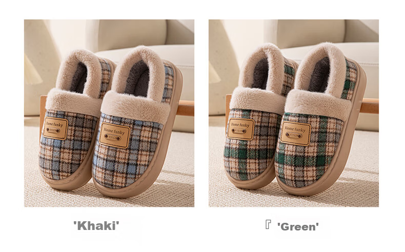 YUZHAOLIN Unisex Winter Retro Plush Warm Backed Cotton Slippers YR584 4
