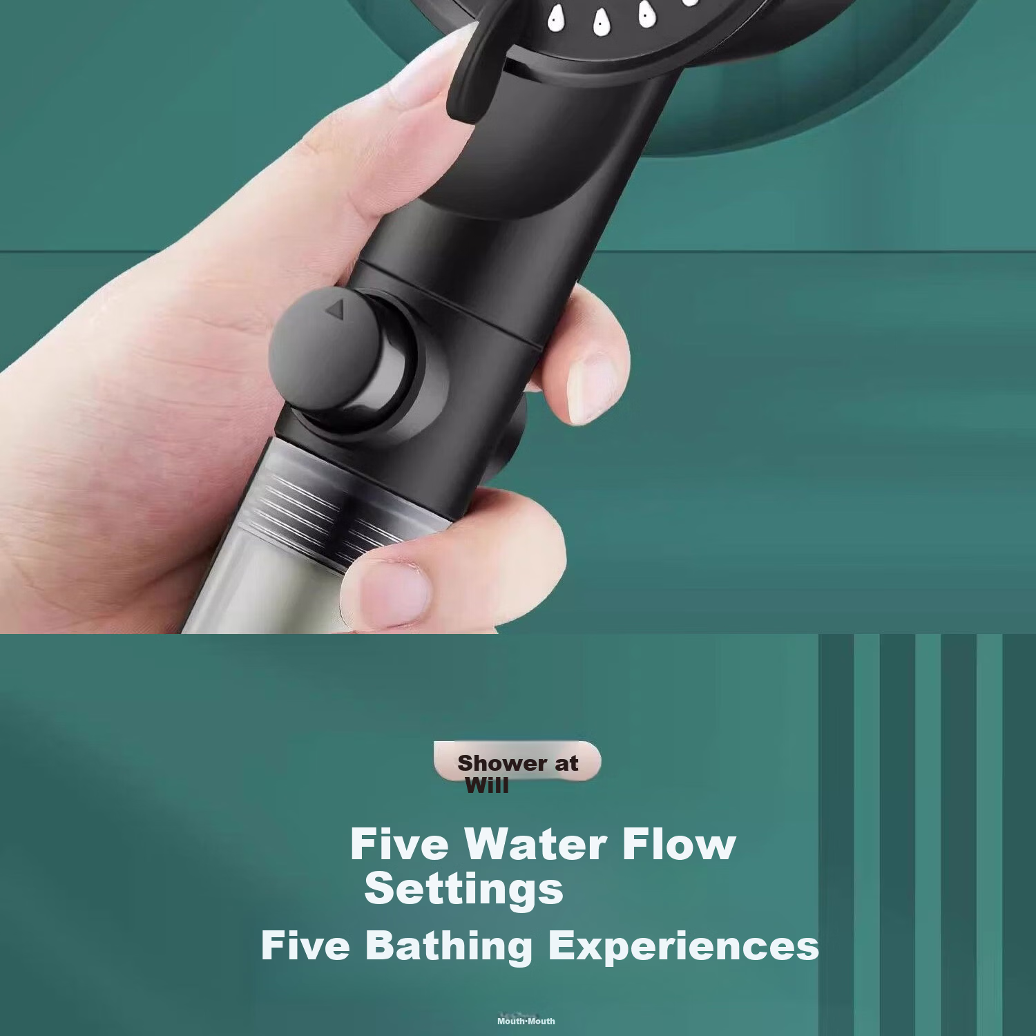 Del 28-Year Brand High-Pressure Shower Head Super Strong Water Flow Filtered Shower Head with Water Stop Function 12