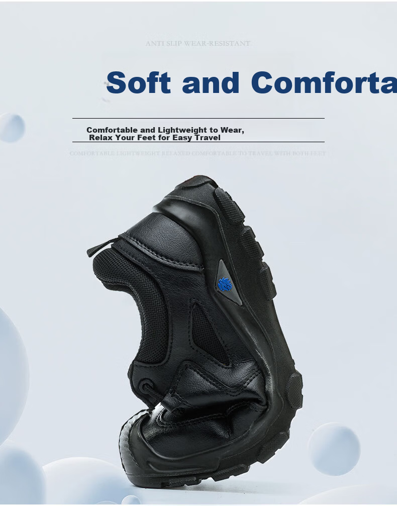 LAOGUANJIA Men's Safety Shoes with Steel Toe Cap, Anti-Smashing, Puncture-Resistant, Waterproof, Oil And Acid Resistant, Solid Sole, High-Top Protective Work Functional Shoes, Size 43 5