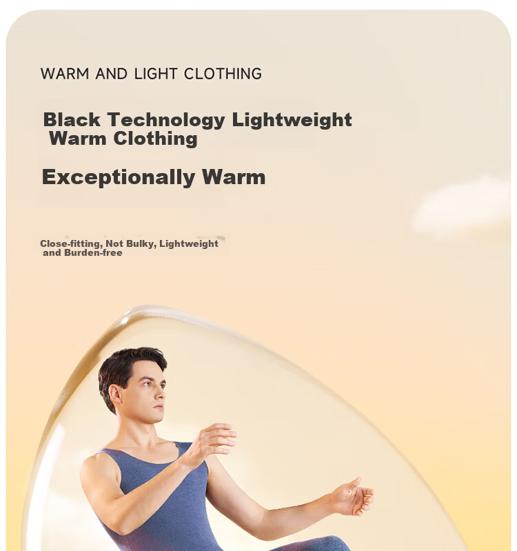 LangSha Men's Thermal Vest Thin Double-Sided Fleece Lyocell Feather Velvet Wide Shoulder Base Layer Winter 3