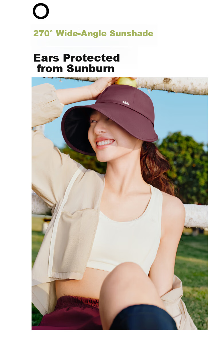 Beneunder Duckbill Baseball Cap Sunshade Hat Side Face Sun Protection Hat Women's Full Face Sunshade Men's Fashionable Black Hat 6