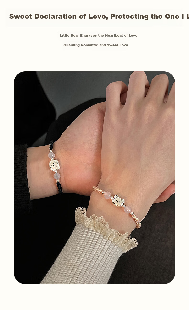 Lao Feng Xiang Couple Bracelets 2026 New Bear Braided Rope Jewelry Birthday Anniversary Gift for Boyfriend Girlfriend Wife 4