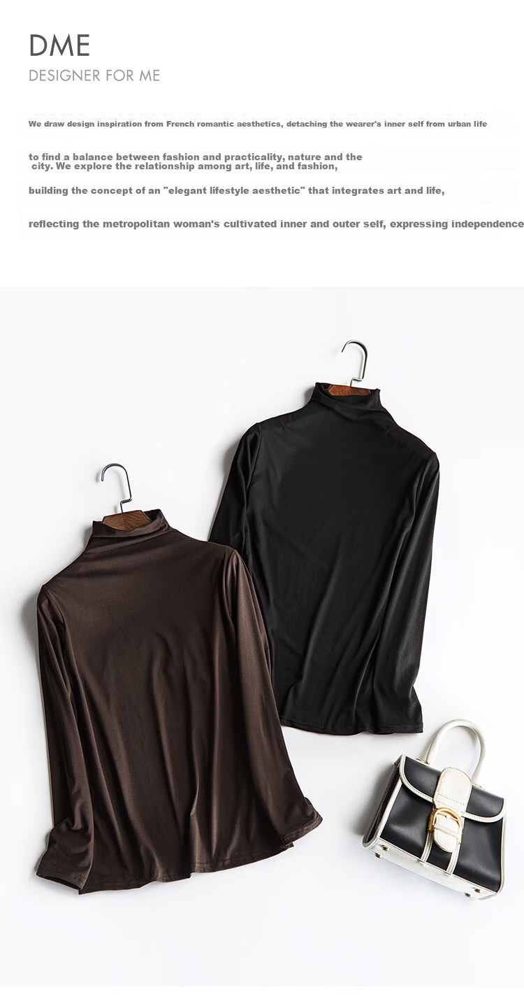Dme Gentle Mask T Winter Commuter High Neck Shoulder-Fitting High Elasticity Women's T-Shirt 1