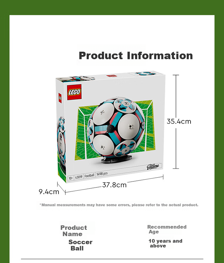 LEGO Building Blocks 43019 World Cup No.5 Soccer Ball Boys Girls Kids Toy Birthday Gift Figurine 7
