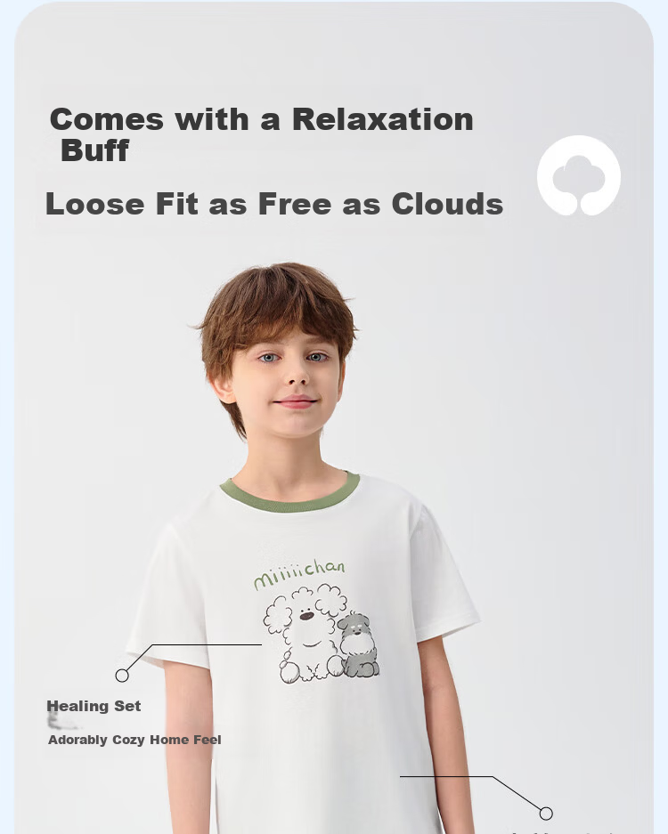 BALABALA Kids Pajama Set Boys and Girls Homewear Air Conditioning Summer Style [miiiiichan IP] 209225171208 5