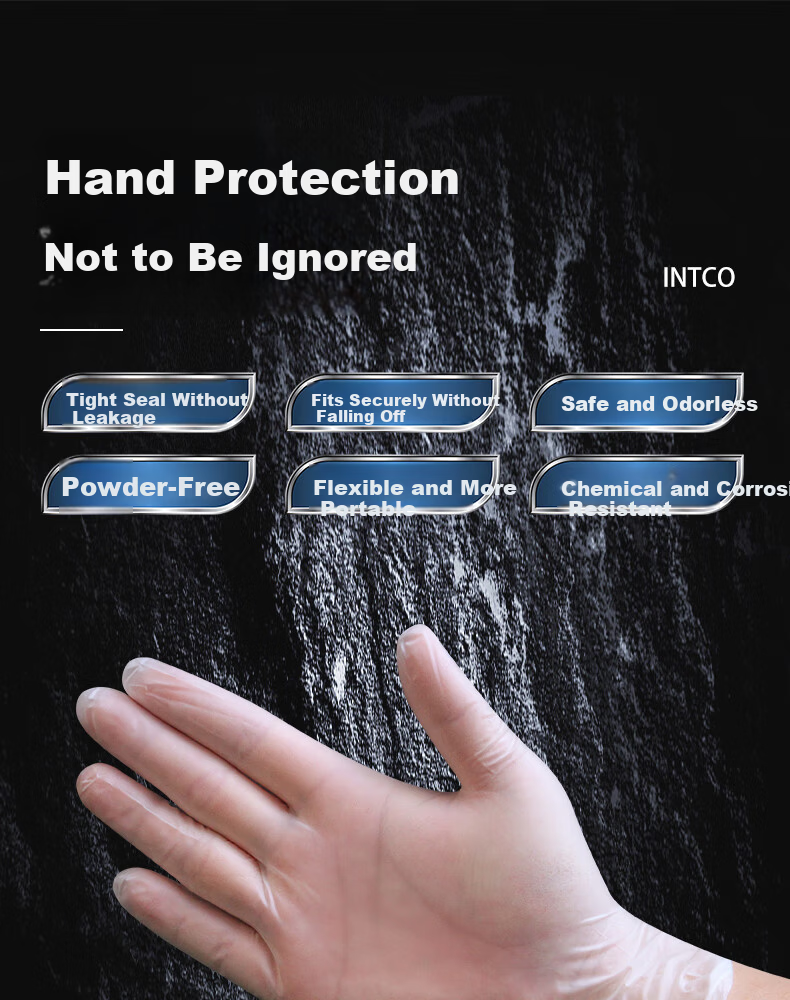 INTCO PVC Inspection Gloves (5.0g) Colorless Size L 100pcs/Box Y78-1000-L Random Packaging 11