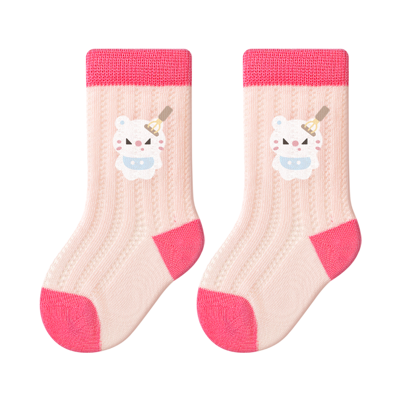 Baby Growth Summer Cotton Socks Mesh Breathable Girls Anti-Constriction Infant Antibacterial Seamless Mid-Calf Socks