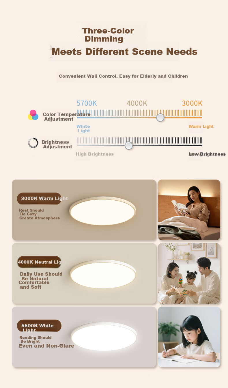 AOC Eye-Care Bedroom Ceiling Light Simple LED Ultra-Thin LED Chip Xiaomi Smart 48W with Installation Included 16