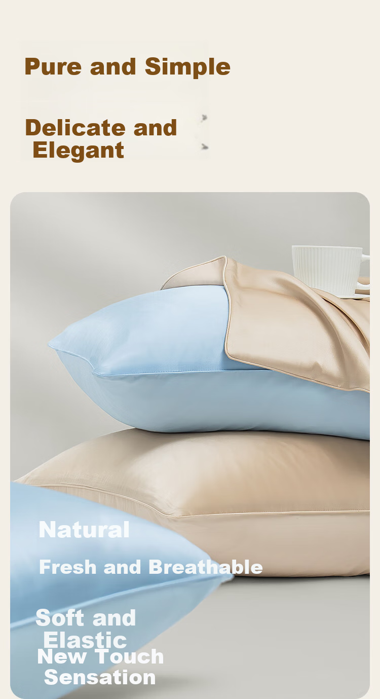 JD Jingzao Silk Pillowcase 6A Grade Mulberry Silk Solid Color 48x74cm Single Champagne Gold 11