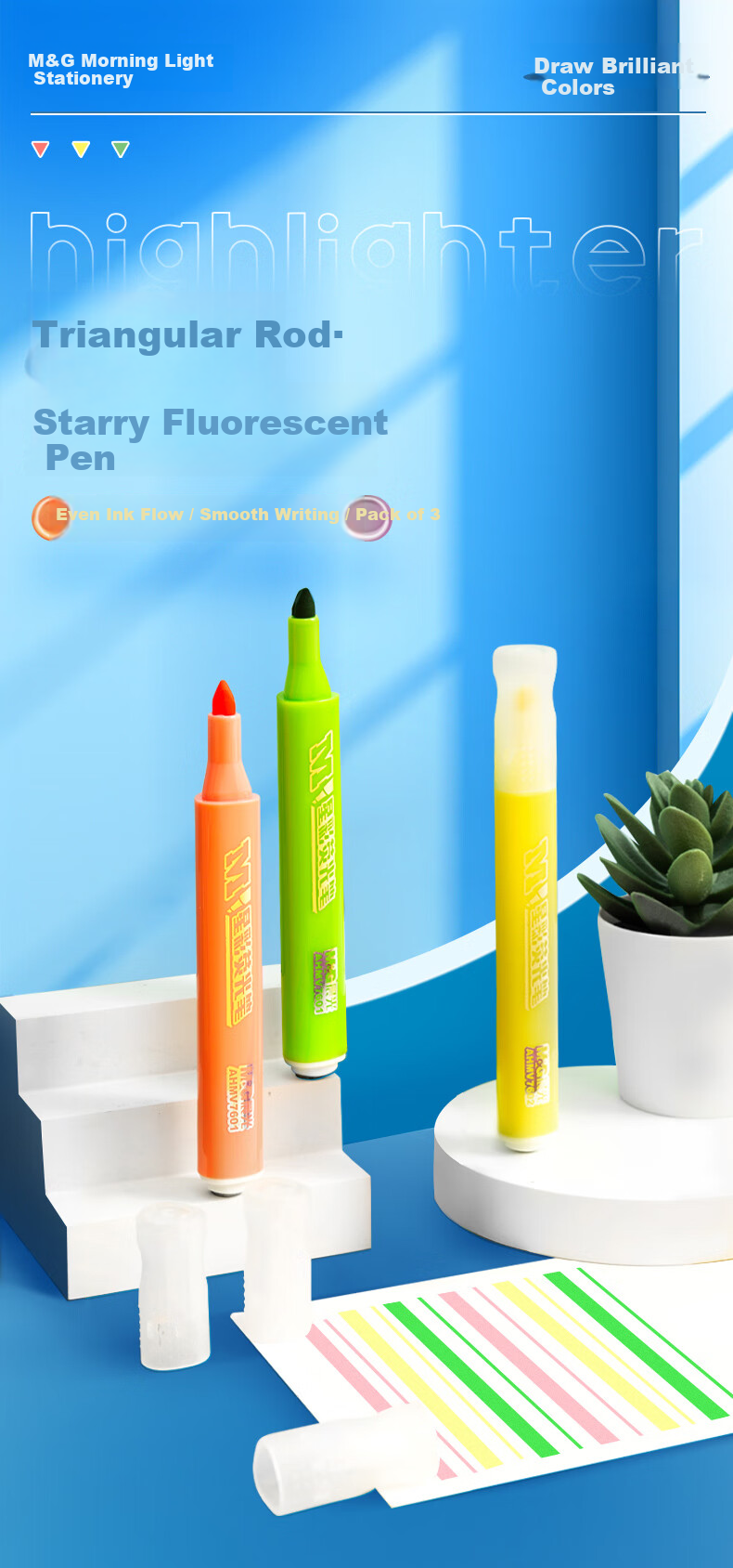 M&G Stationery Single-Head Highlighter, Cute Marker Pen, Student Back-To Eye-Catching Highlighting Pen, Portable Journal Drawing Pen, Miffy 6 Colors/bag FHM22501 1