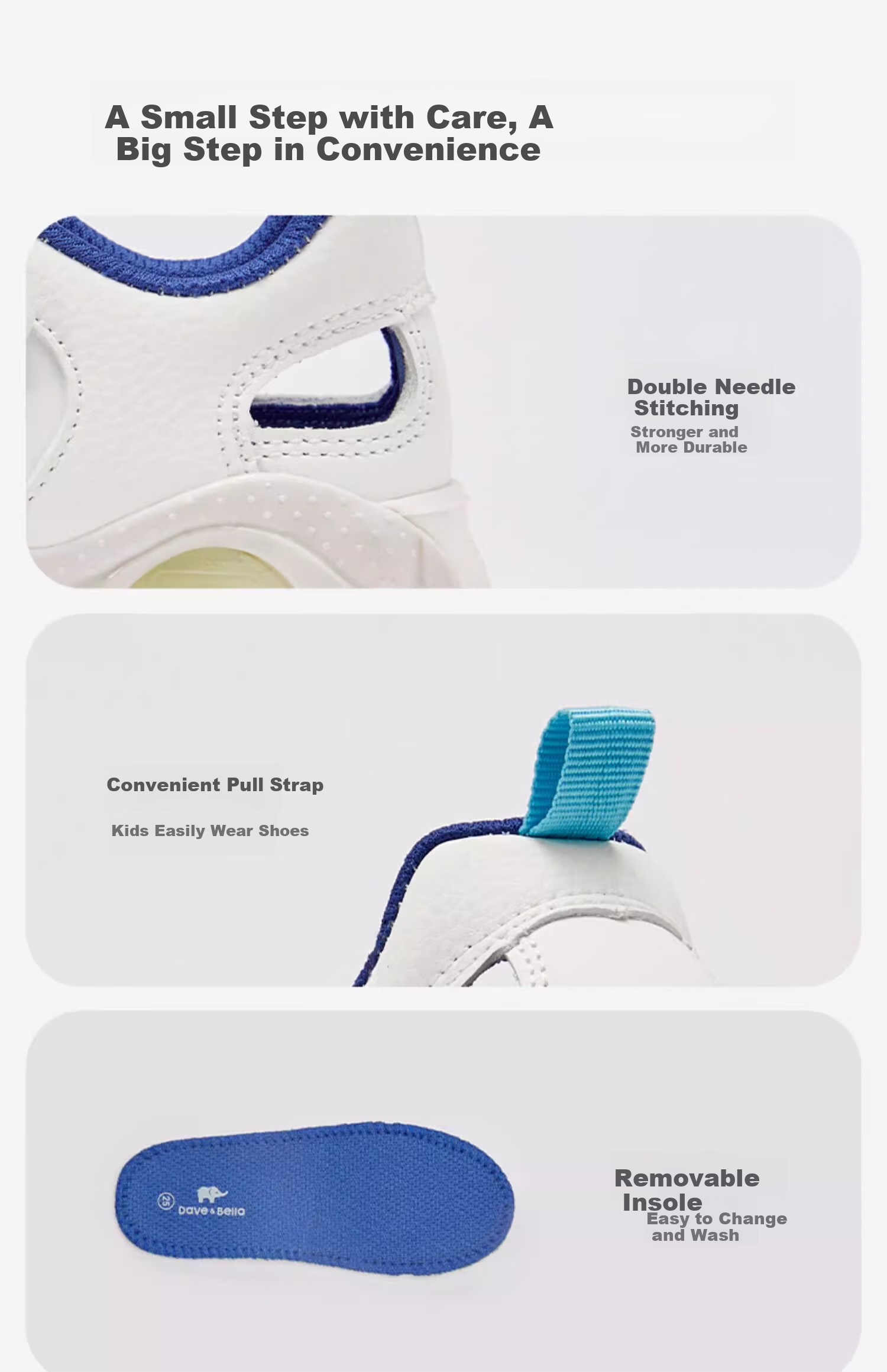 DAVE & BELLA Girls' Breathable Sandals, Boys' Stylish Light-Up Shoes, Summer Children's Non-Slip Walking Shoes 10