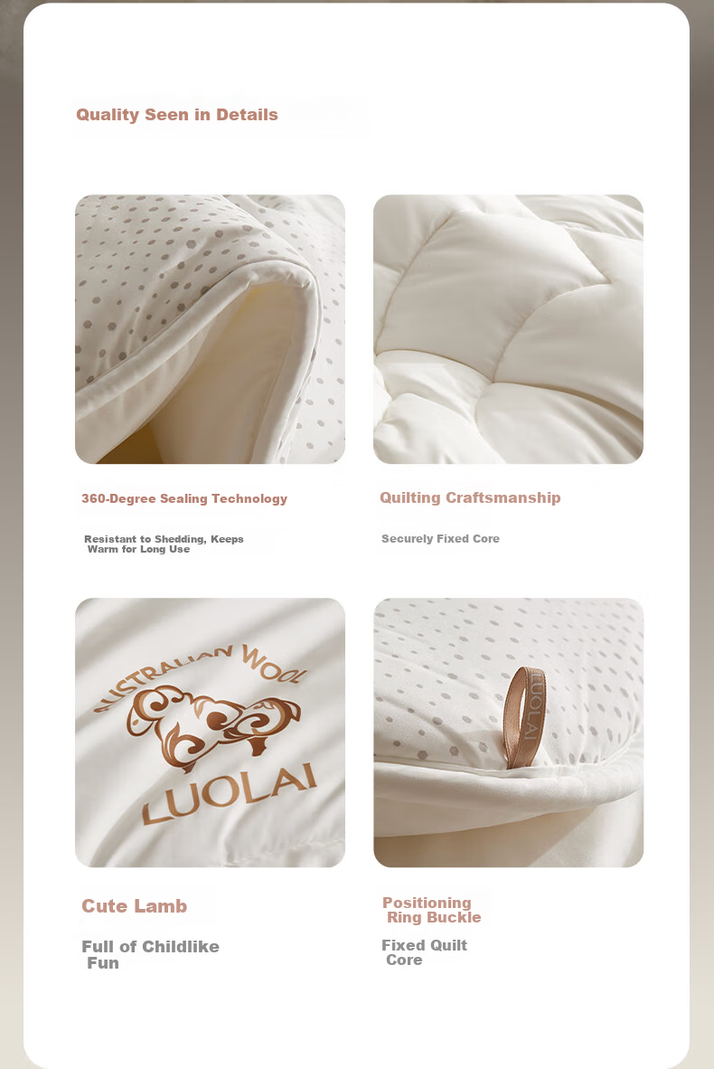 Luolai Home Textiles Wool Quilt 100% Wool A-Class Antibacterial Mite-Resistant Warm Quilt Core Approx. 8 Jin JD Custom 9