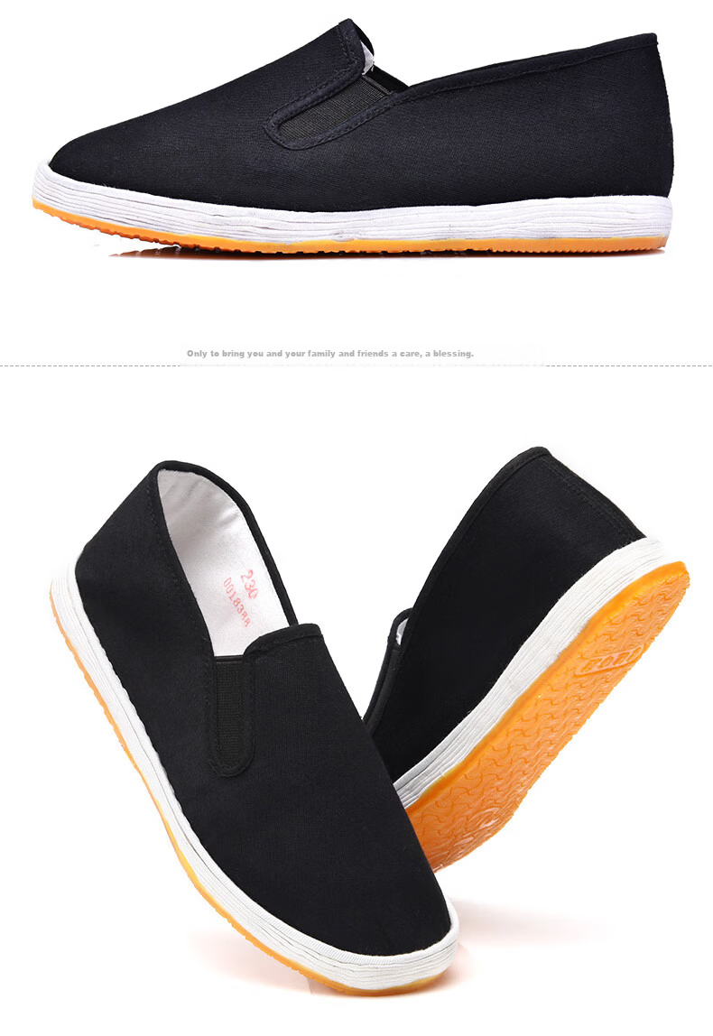 Busheyuan Traditional Handmade Thousand-Layer Sole Cloth Shoes Women Single Shoes Beef Tendon Sole Old Beijing Cloth Shoes Women YW08 Black 35 11