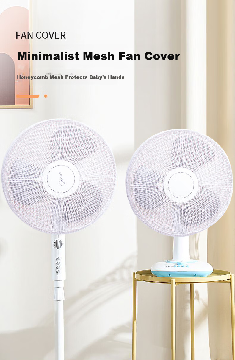 KORIER Child Safety Fan Guard Cover for Floor Fans [Usable When Powered On] Protective Dust Cover Net [Blind Box Random Pattern] 2-Pack 1
