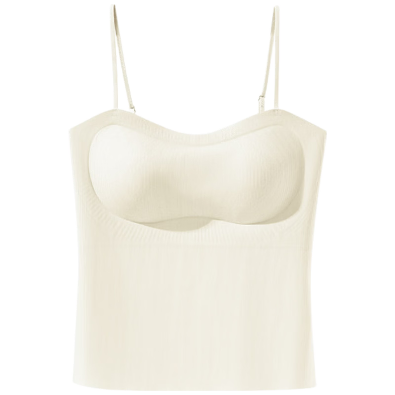 Borui Ice Silk Seamless Cooling Integrated Camisole Bra with Padded Cups Women's Summer Back Beauty Base Top