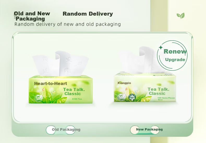 Xinxiangyin Tea Classic Facial Tissue 100 Sheets 48 Packs S Size Carton 2