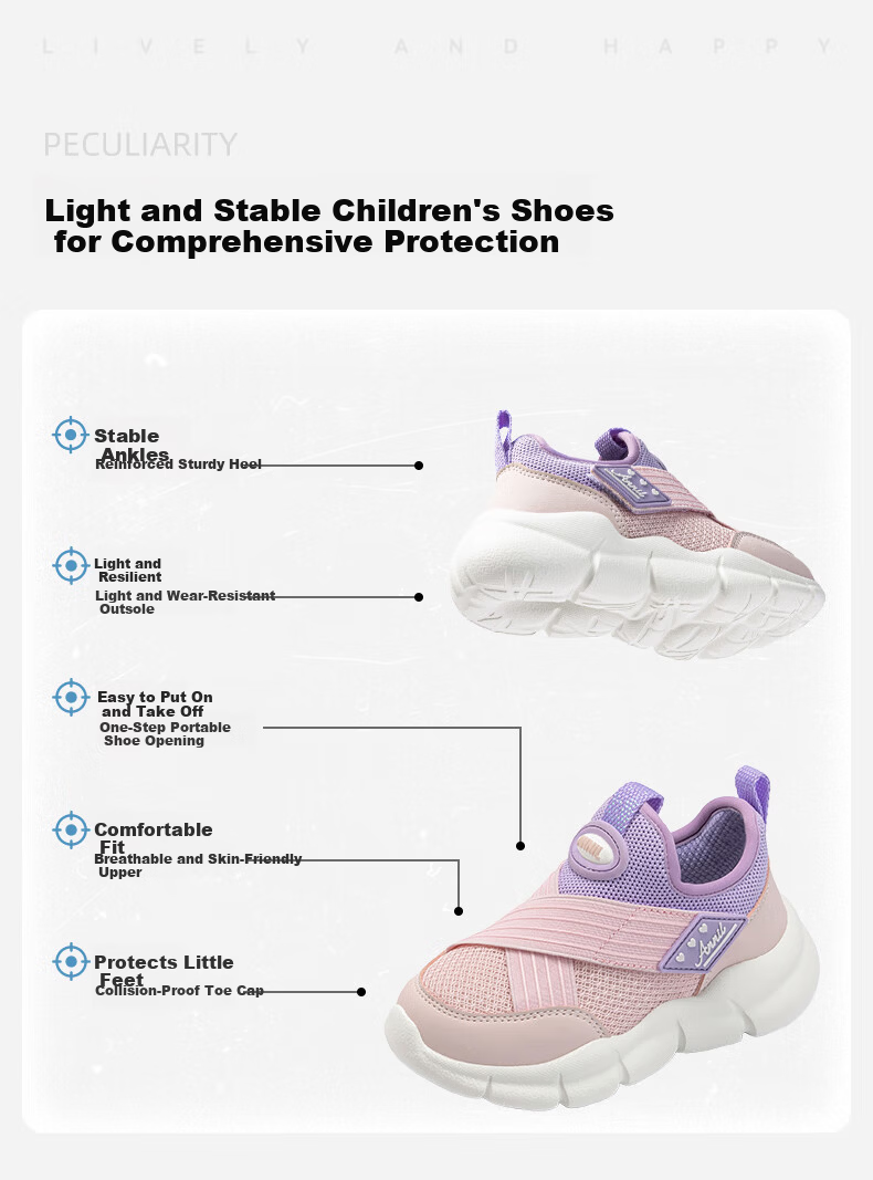 ANNIL Kids Slip-On Sports Shoes Girls Breathable Mesh Summer Lightweight Running Shoes 5206 Beige Size 30 1