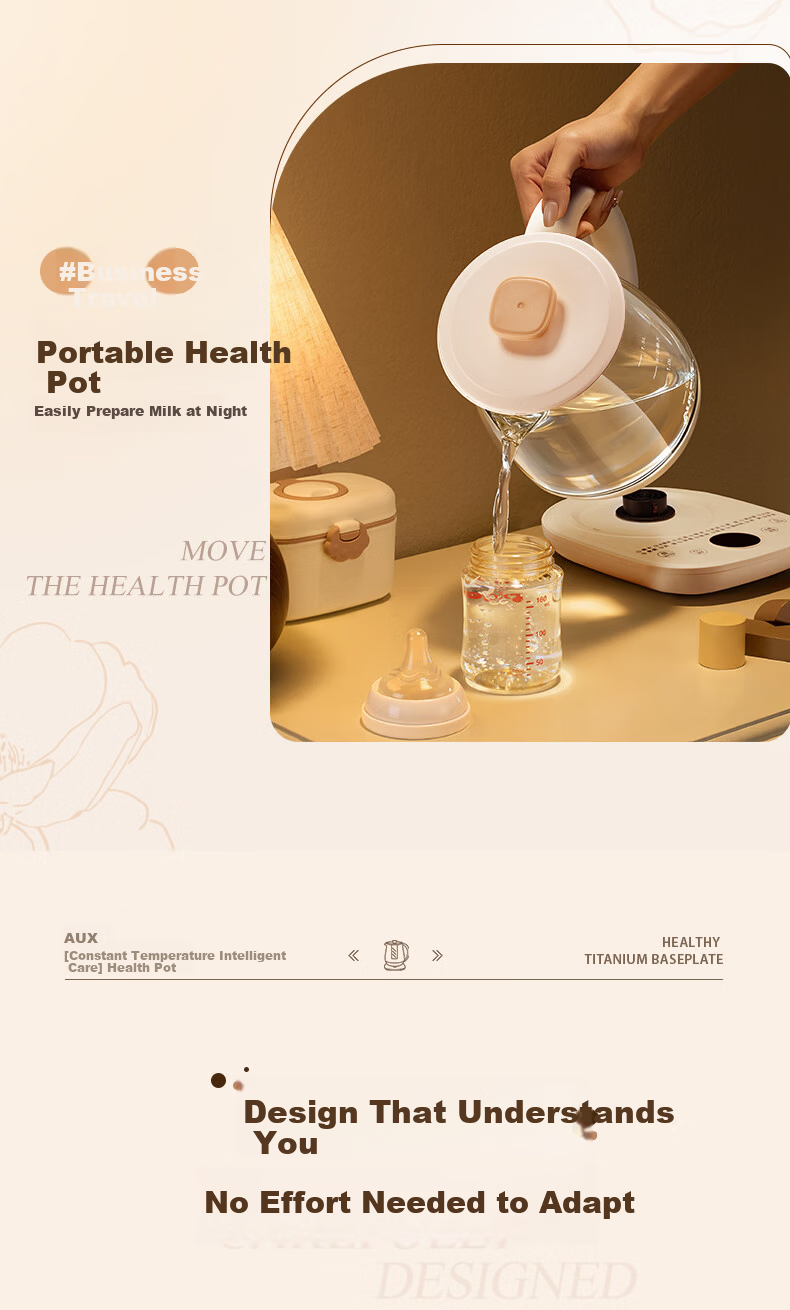 AUX 1.5L Automatic Health Pot Electric Tea Kettle 24H Reservation Multi-Function Smart Temperature Control Flower Tea Maker with 316 Base 13