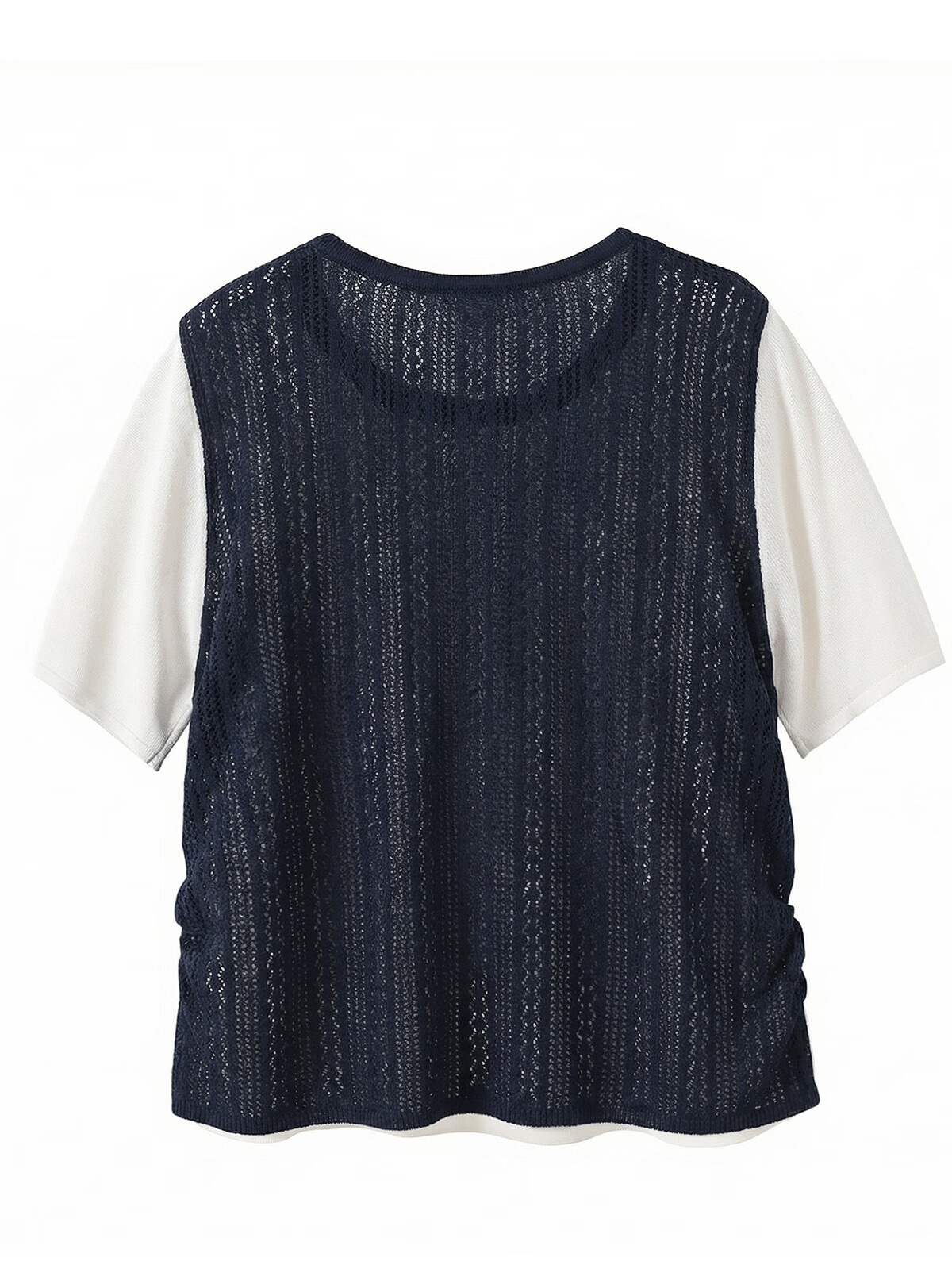 Ta Chi Lyocell Linen Short Sleeve T-Shirt Women 2026 Summer New Fashion Fake Two-Piece Knit Top 18