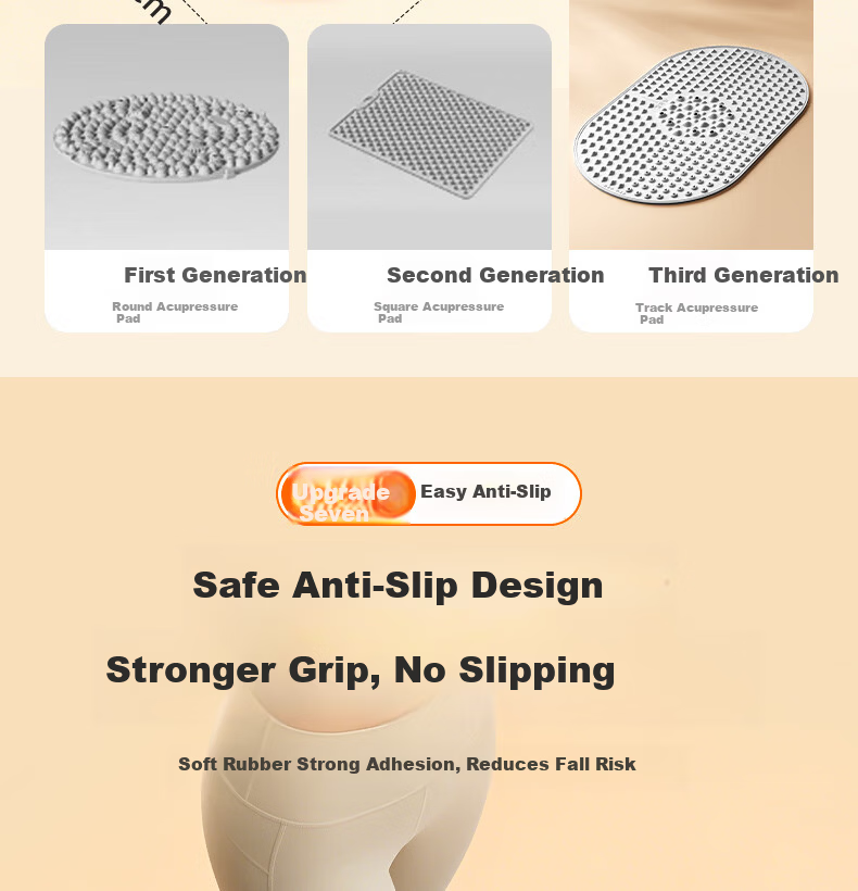 PEAK Five-Zone Soft Rubber Acupressure Foot Massage Mat Slow Running Foot Sole Acupoint Silicone Circulation Pad 17