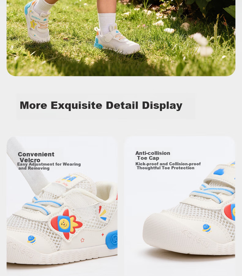 Cater Rabbit Baby Kids Shoes 2026 Spring New Girls White Sneakers Non-slip Breathable Boys First Walk Shoes X6AE002 9