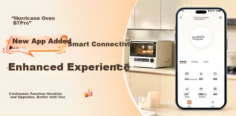 CASDON B7pro 5-in-1 Microwave Oven Steam Roast Bake Fry Stew Countertop 25L Capacity Hurricane Oven Recommended by Yang Mi 1
