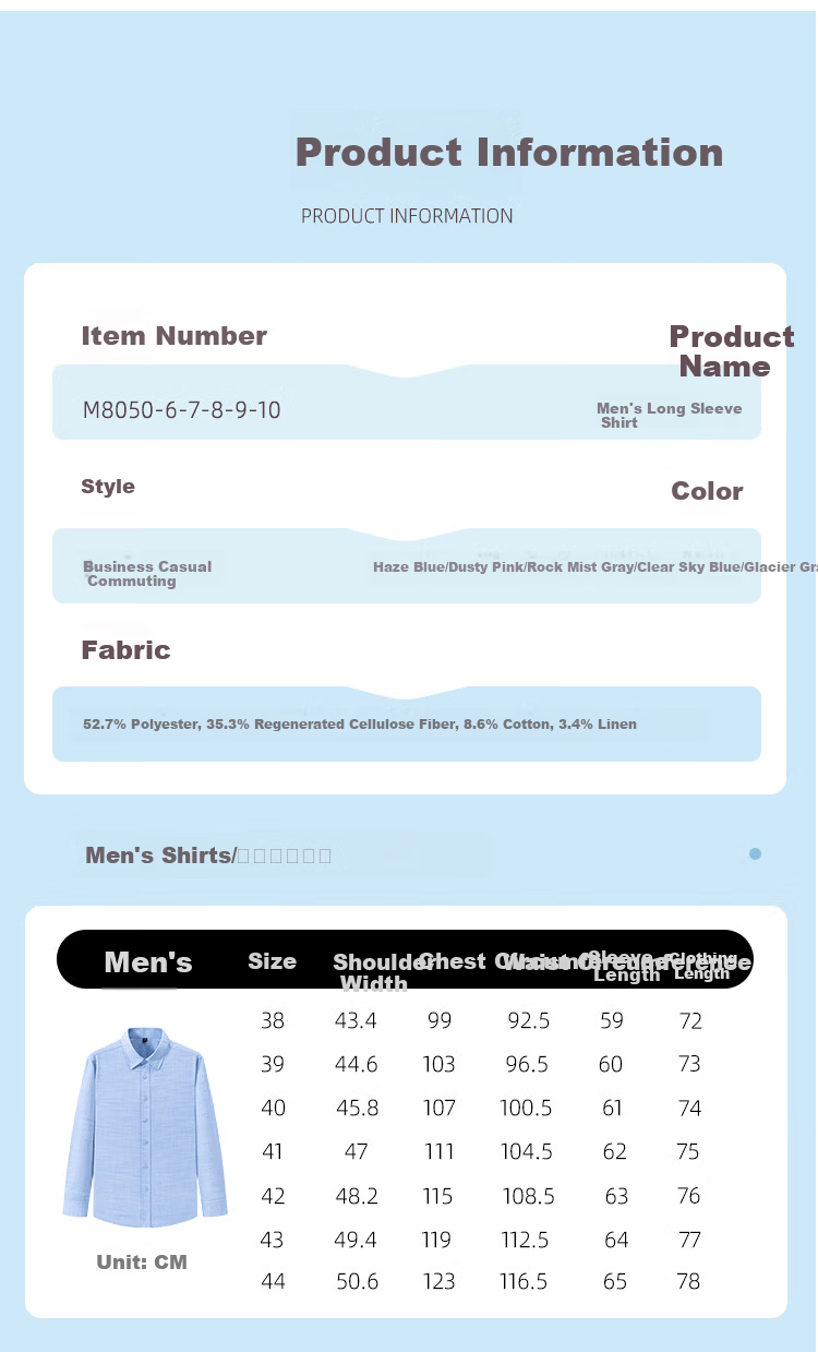 FIRS Linen Blend Long Sleeve Shirt Men New Casual Breathable Textured Cotton Linen Antibacterial Shirt 7