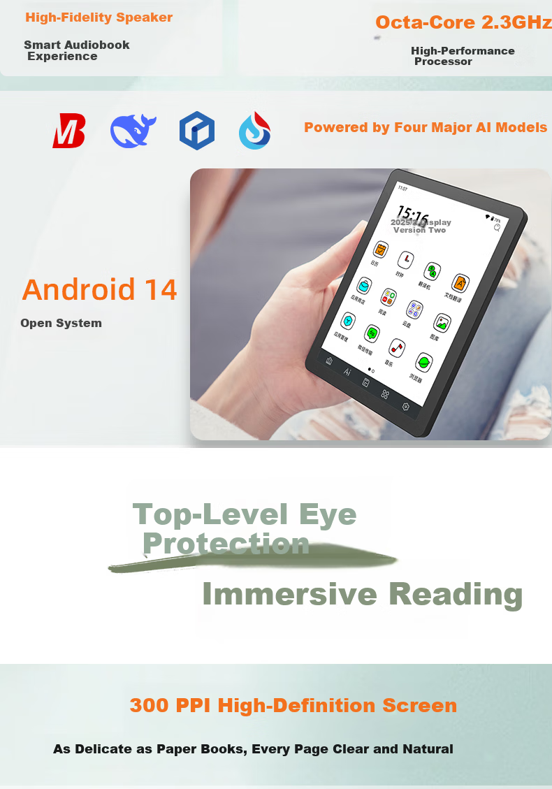 BIGME E-Reader B6【New Release】 6-Inch E-Ink Screen Smart Reading Device Ebook Reader for Books, Study, Comics Lightweight Portable White 1