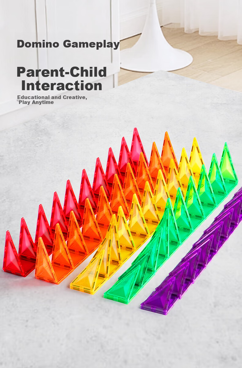 MAGPLAYER Children's Toy Colorful Window Magnetic Tiles, Magnetic Building Blocks for Boys Aged 3-6, Birthday Gift, 100 Pieces with 2 Small Cars 18