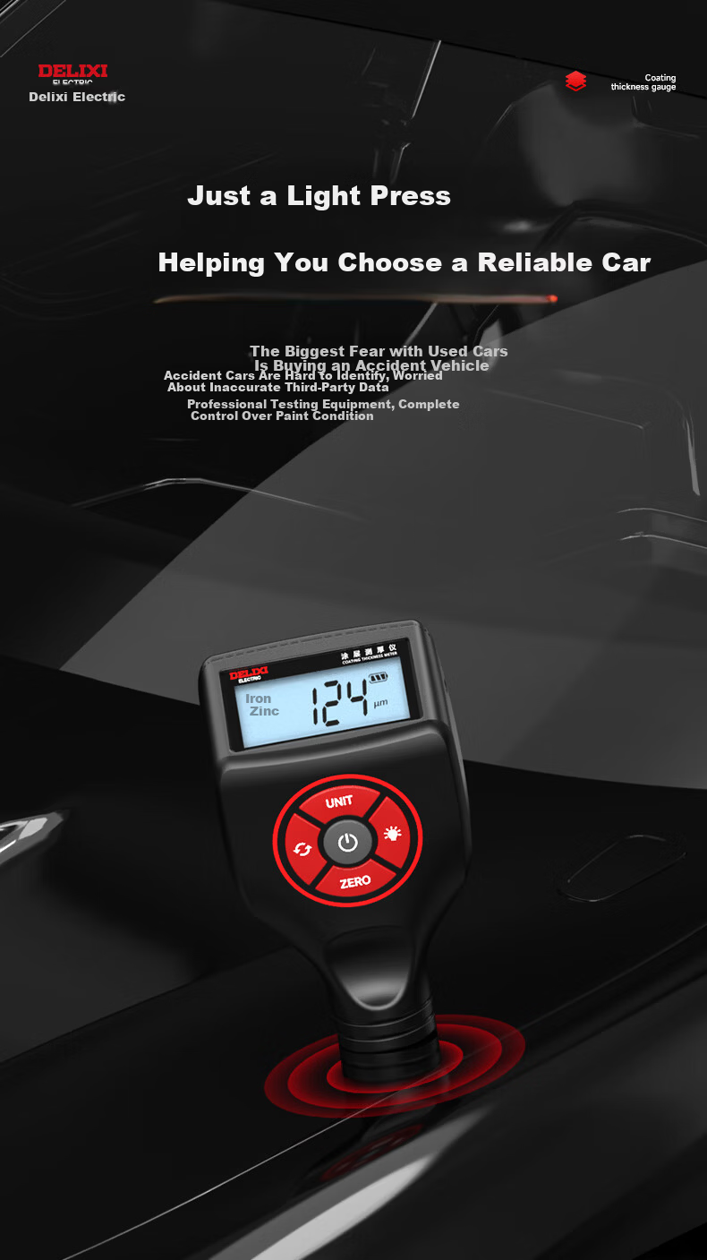 DELIXI ELECTRIC Ultrasonic Thickness Gauge Steel Pipe Wall Thickness Meter Metal Thickness Gauge Steel Plate High Precision Pipeline Boiler Thickness Measurement Instrument 3