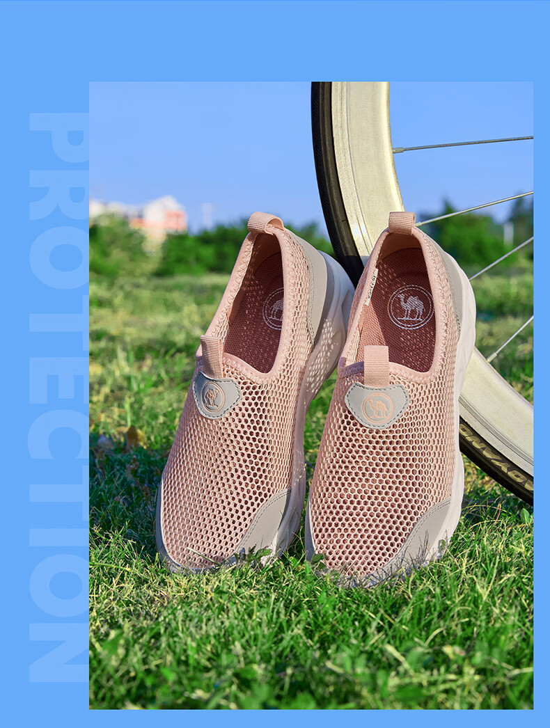 CAMEL Breathable Slip-On Mesh Casual Running Comfortable Thick-Soled Women's Shoes P26M391019 Light Pink Size 37 9