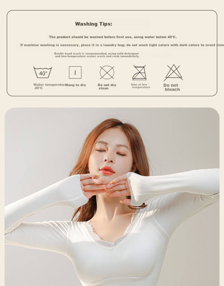 Mankejiao Women's Cashmere Silk Thermal Underwear Set Fleece Lined Thickened 2025 Autumn Winter New Long Johns Bra-Free 1