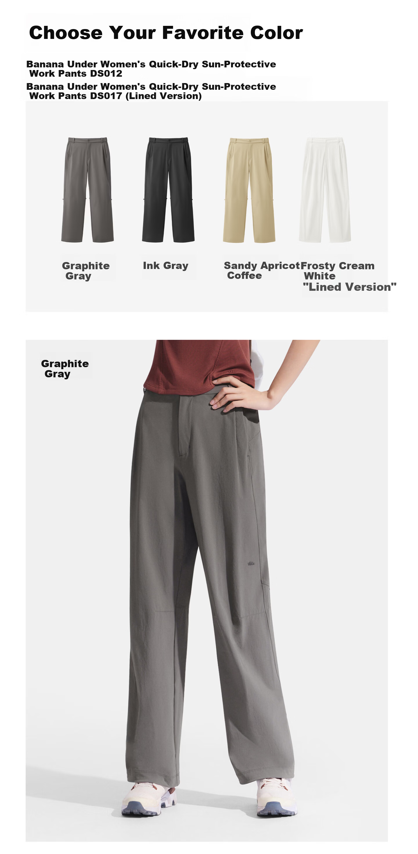Beneunder Quick-Dry Cargo Straight-Leg Pants, Women's Sports Casual Trousers, Commuter Sun Protection Pants DS012, Spring/summer 2026 New Style 23