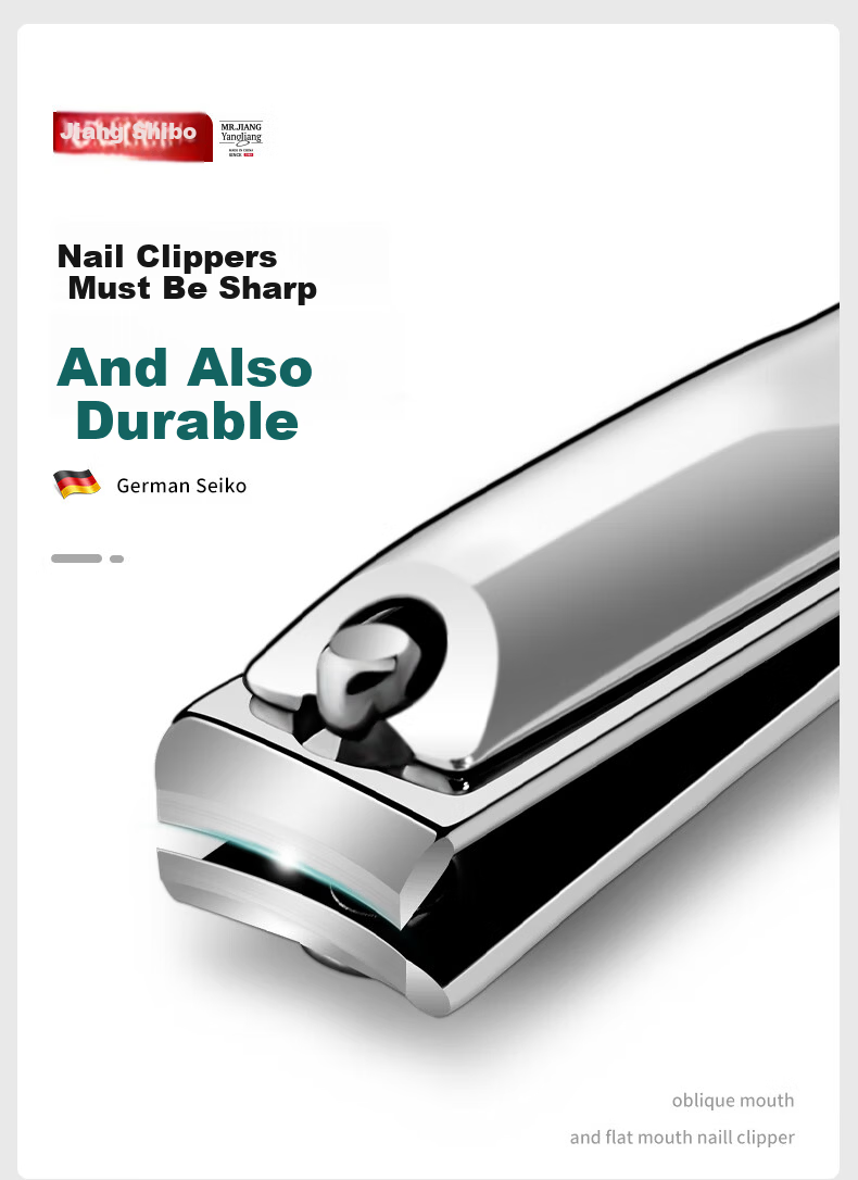 Master Jiang Premium 3-Pack Large Nail Clippers with Angled Edge for Nail Groove, Flat Tip Cuticle Clippers 1