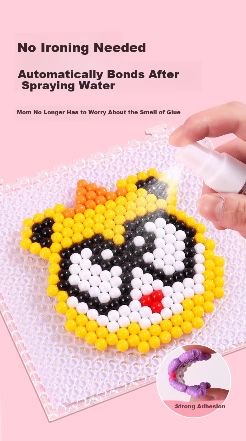 Baili Frost Night Glow Water Mist Magic Beads Children's DIY Craft Kit New Creative Perler Beads Toy 1200 Pieces 4