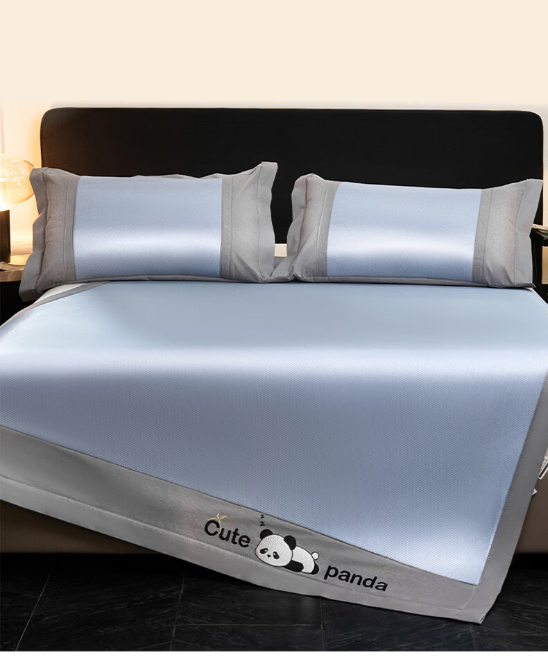Grace Class A Ice Bean Cooling Mat Fitted Sheet, Summer Air Conditioning Bed Sheet, Washable Dormitory Sheet, 0.9*2M Big Ear Dog - Light Gray 4