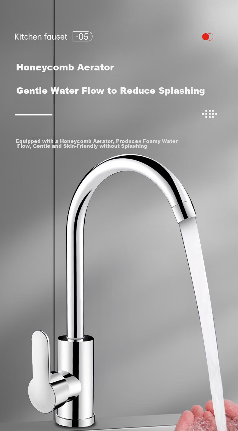 Baihan Kitchen Faucet Hot and Cold Two-in-One Stainless Steel High-Arc Kitchen Sink Faucet 7