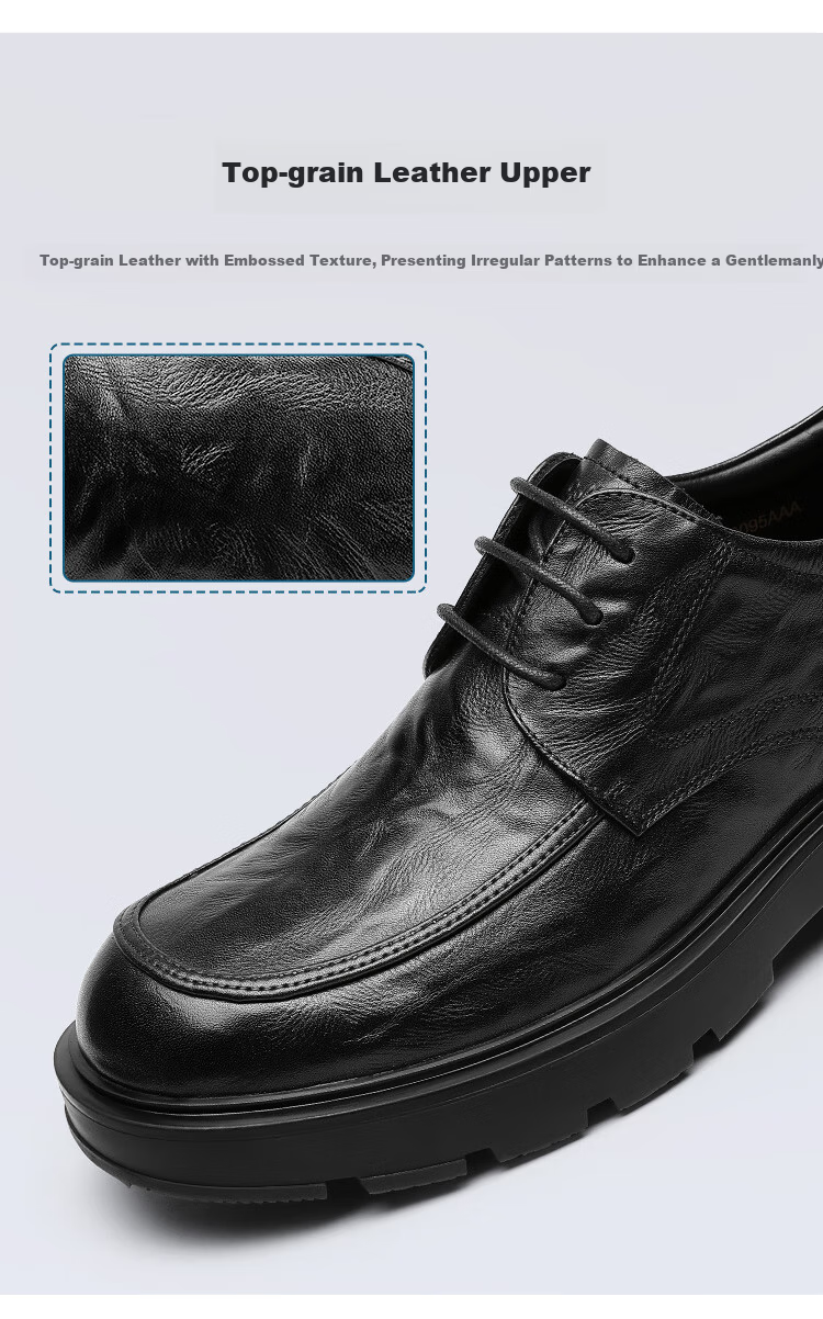Goldlion Spring Summer New Men's Thick Sole Business Derby Shoes Commuter Formal Shoes G508530095AAA Black Size 42 3