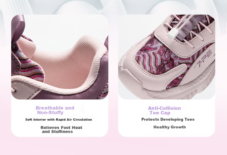 7-PE Girls' Shoes 2026 Spring New Breathable Mesh Chinese Style Non-Slip Soft Sole Kids Sports Shoes for Older Children 5