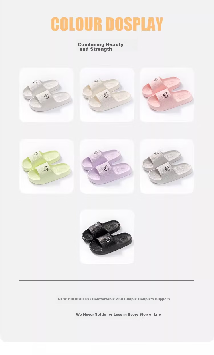 Qiumuxi Women's Squishy Slippers Home Bathroom Couple Non-Slip Cute Cartoon Outdoor Sandals Pink Size 38-39 8