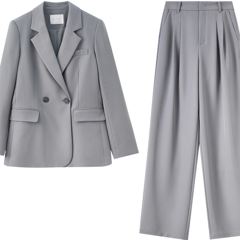 Sentubila Women's Autumn Business Interview Commuter Slim Fit Blazer and Casual Pants Suit Set