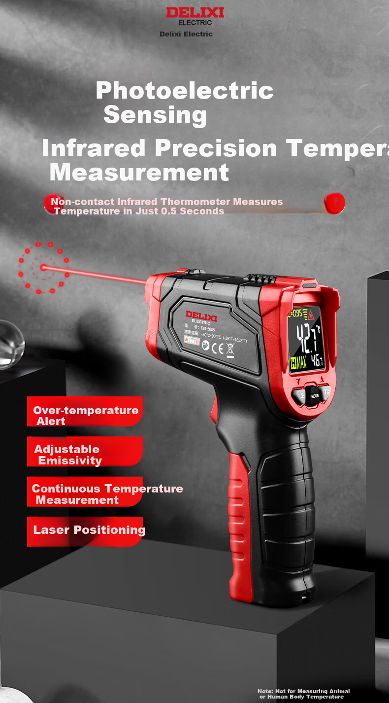 DELIXI ELECTRIC Industrial Infrared Thermometer High-Precision Temperature Gun for Oil, Kitchen Baking, and Water Temperature Measurement 1
