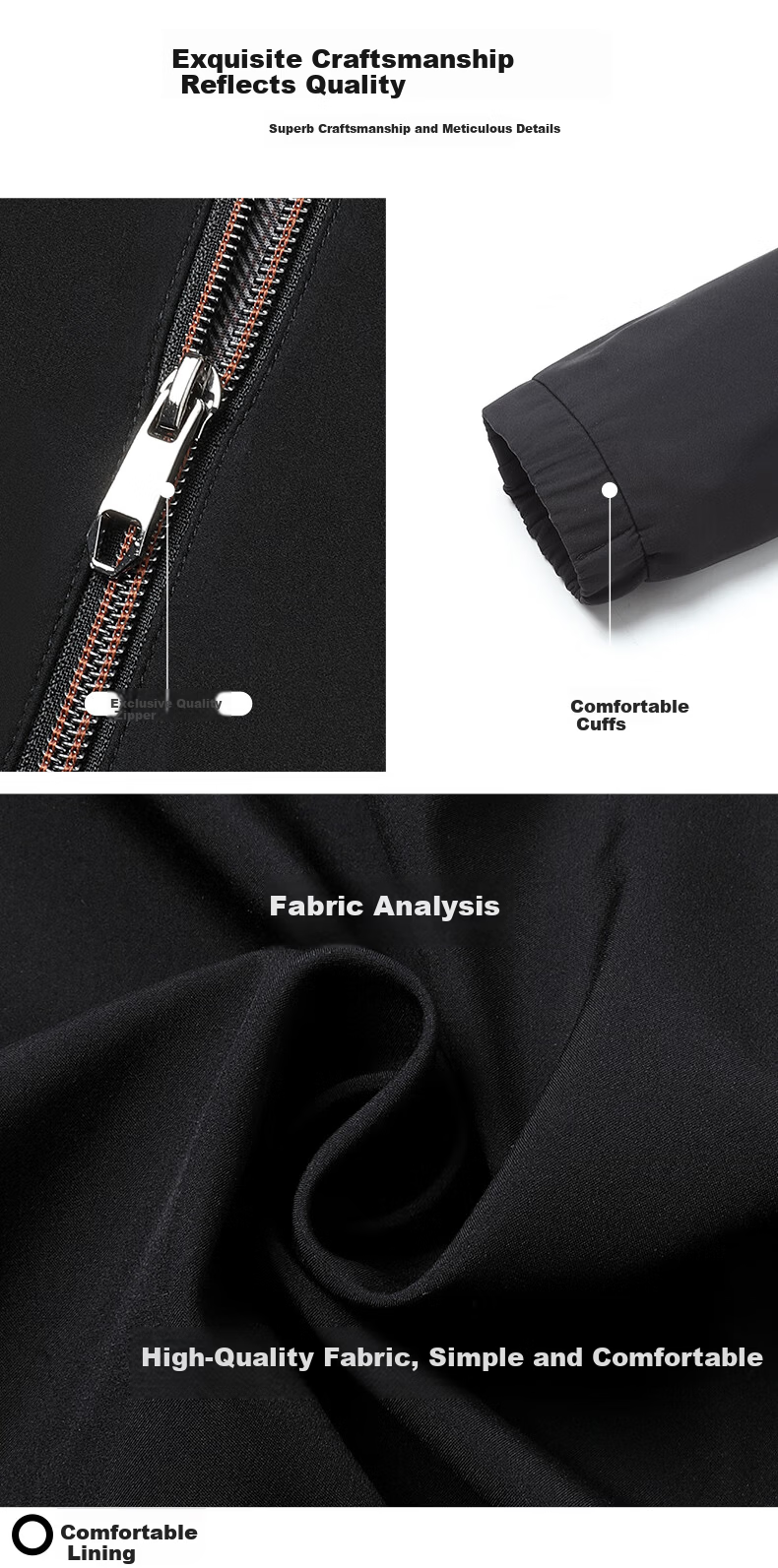 TUCANO Men's Spring Autumn Lightweight Jacket Middle-aged and Elderly Business Windproof Stand Collar Coat Dad's Executive Jacket 2