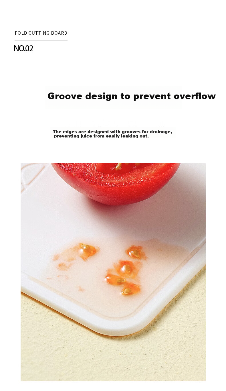BAYCO Mold-Resistant Foldable Cutting Board Outdoor Dormitory Fruit and Vegetable Chopping Board Food Prep Plastic Cutting Board BX27508 6