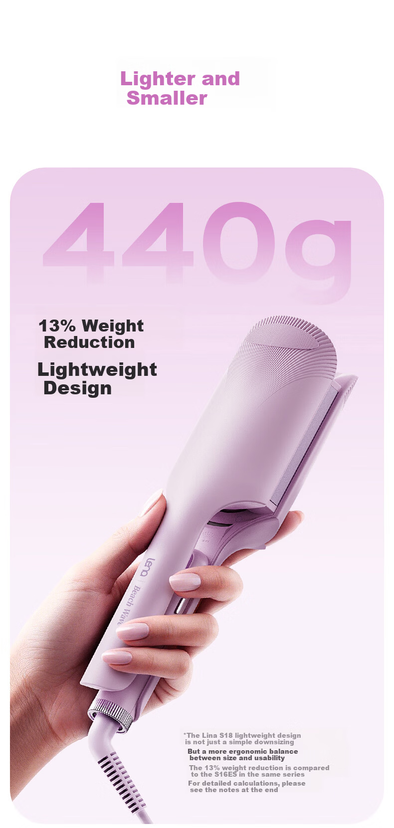 Lena Triple Barrel Deep V Curling Iron 32mm Negative Ion Damage-Free French Egg Roll Curling Wand S18 Corporate Bulk Gift 3